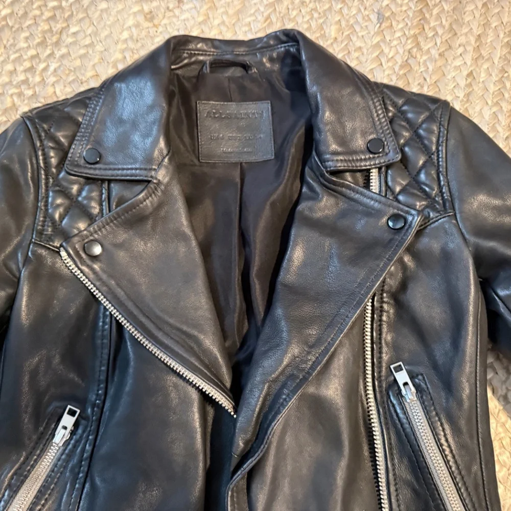 All Saints Conroy Leather Jacket XS /2 Brand new - Picture 8 of 13